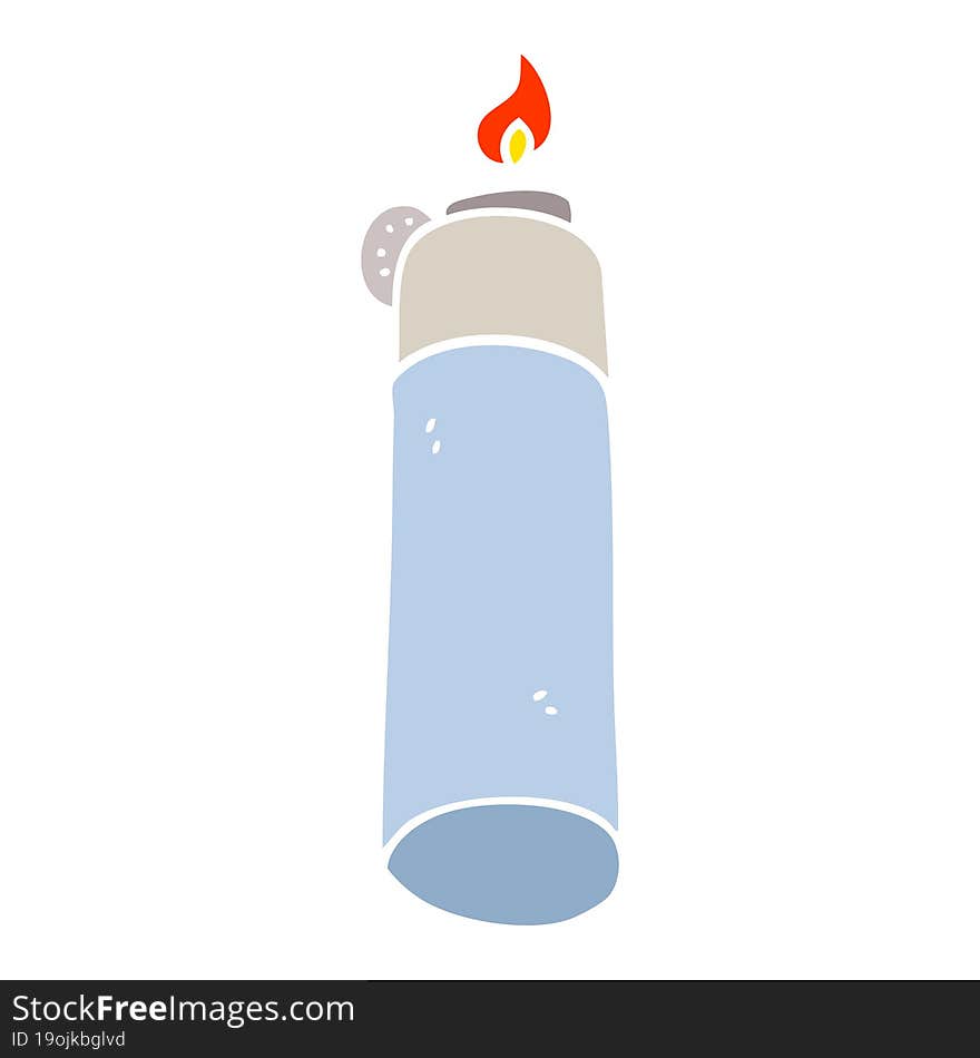 flat color illustration cartoon cigarette lighter