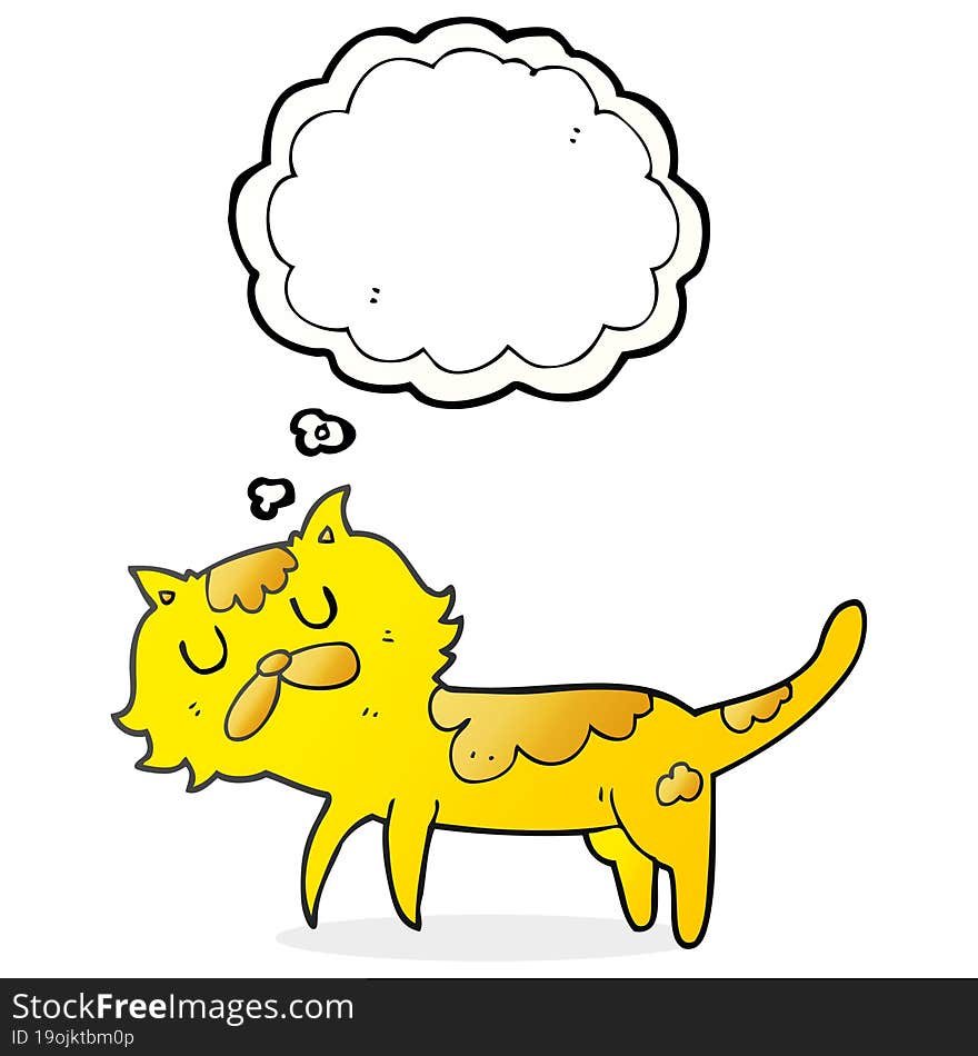 Thought Bubble Cartoon Cat