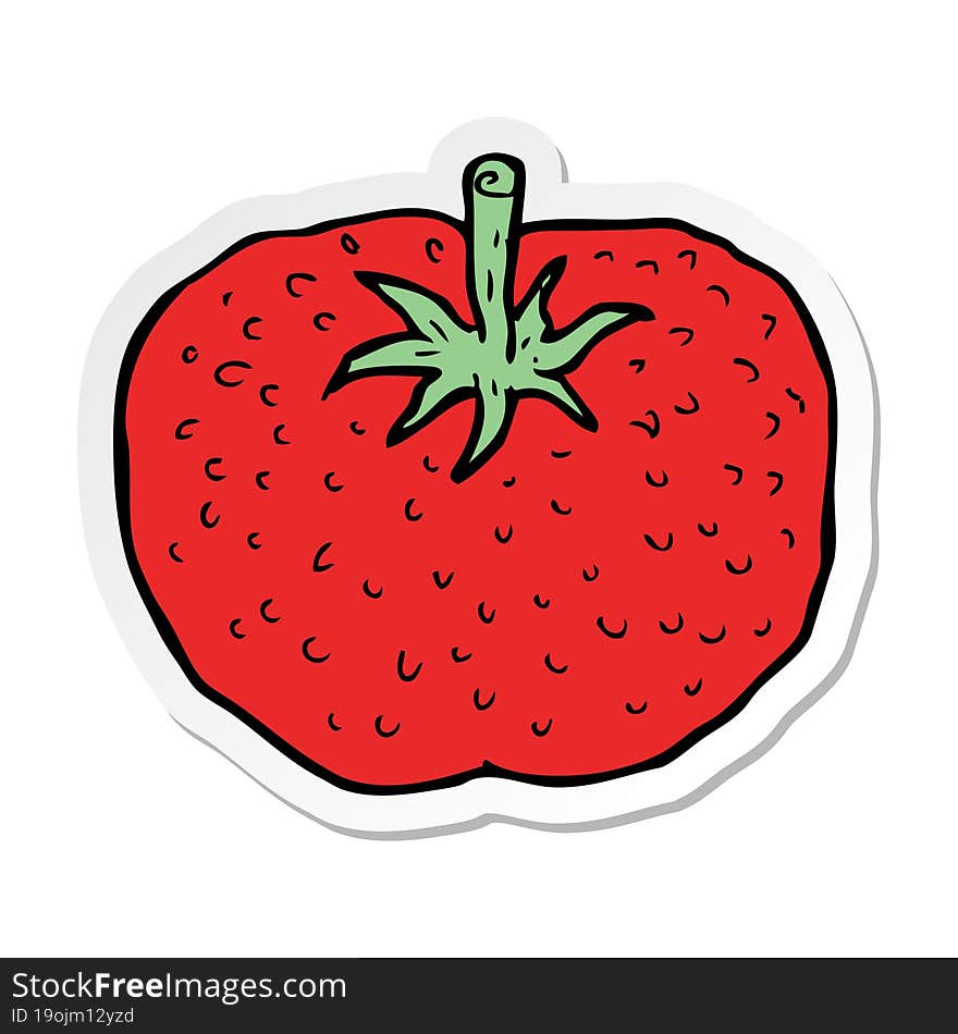 Sticker Of A Cartoon Tomato