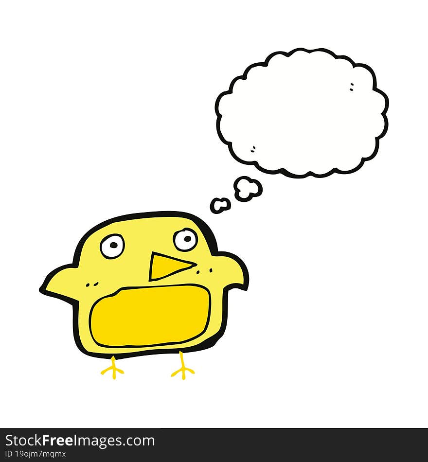 Cartoon Bird With Thought Bubble