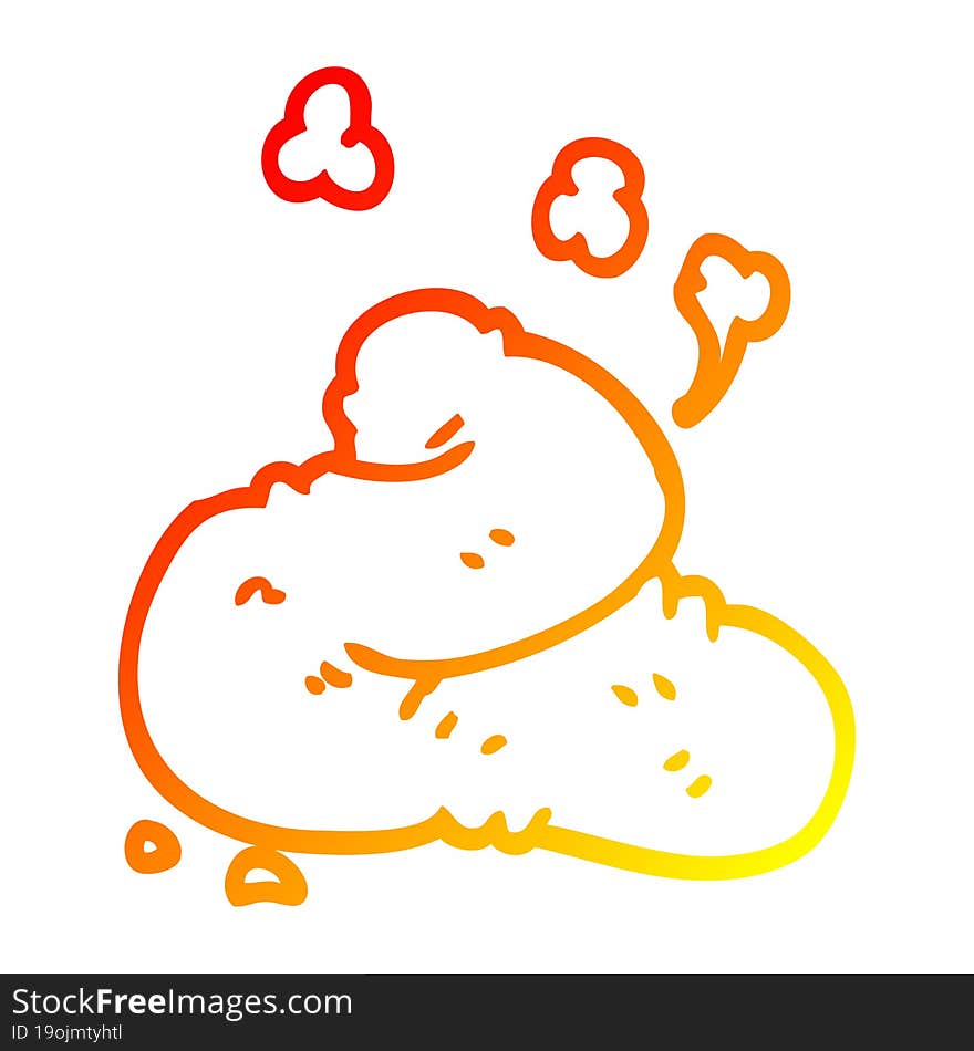 warm gradient line drawing cartoon poop