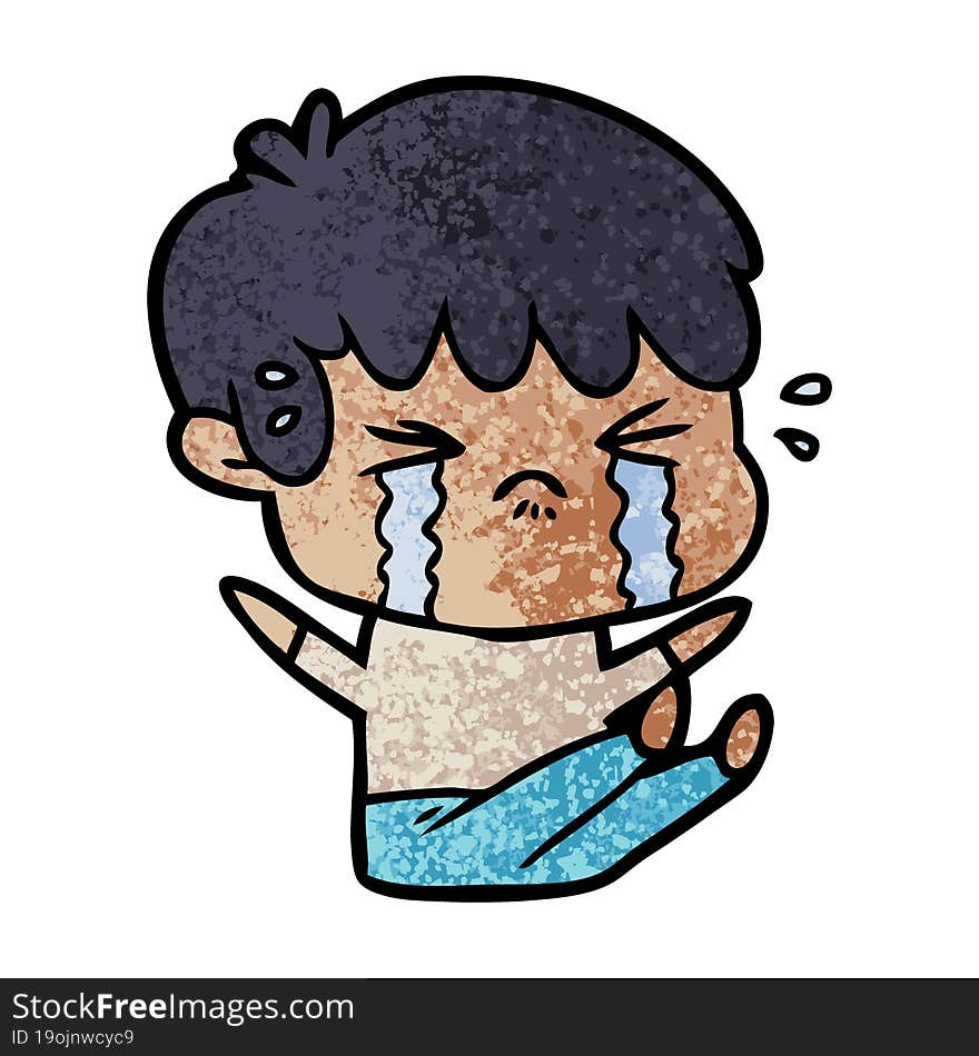 cartoon boy crying. cartoon boy crying