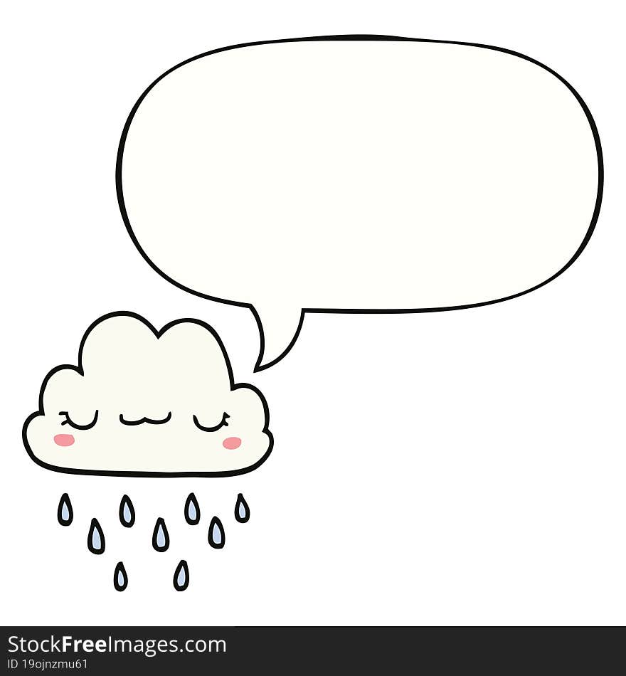 cartoon storm cloud and speech bubble