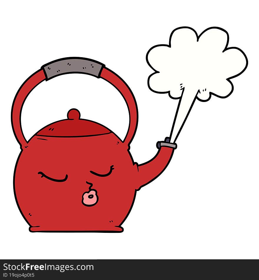 cartoon boiling kettle. cartoon boiling kettle