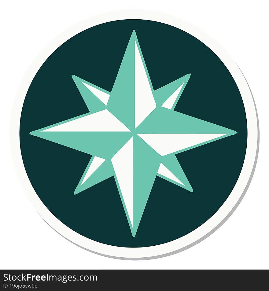 Tattoo Style Sticker Of A Star