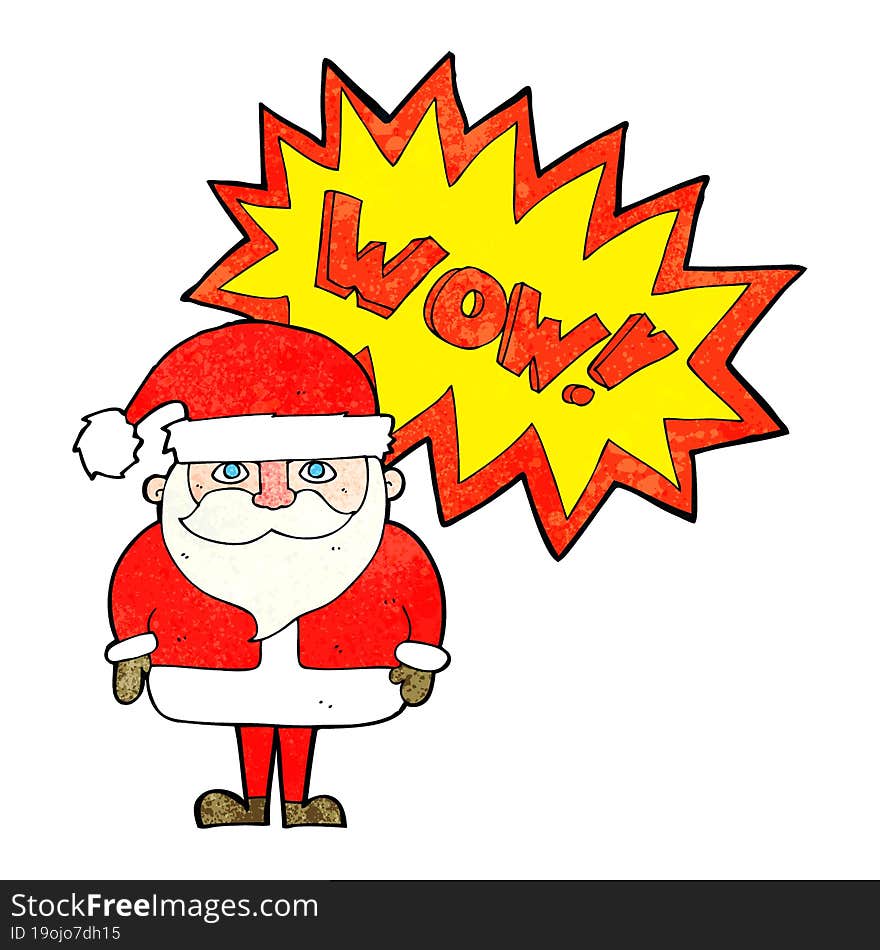 Cartoon Amazed Santa Claus