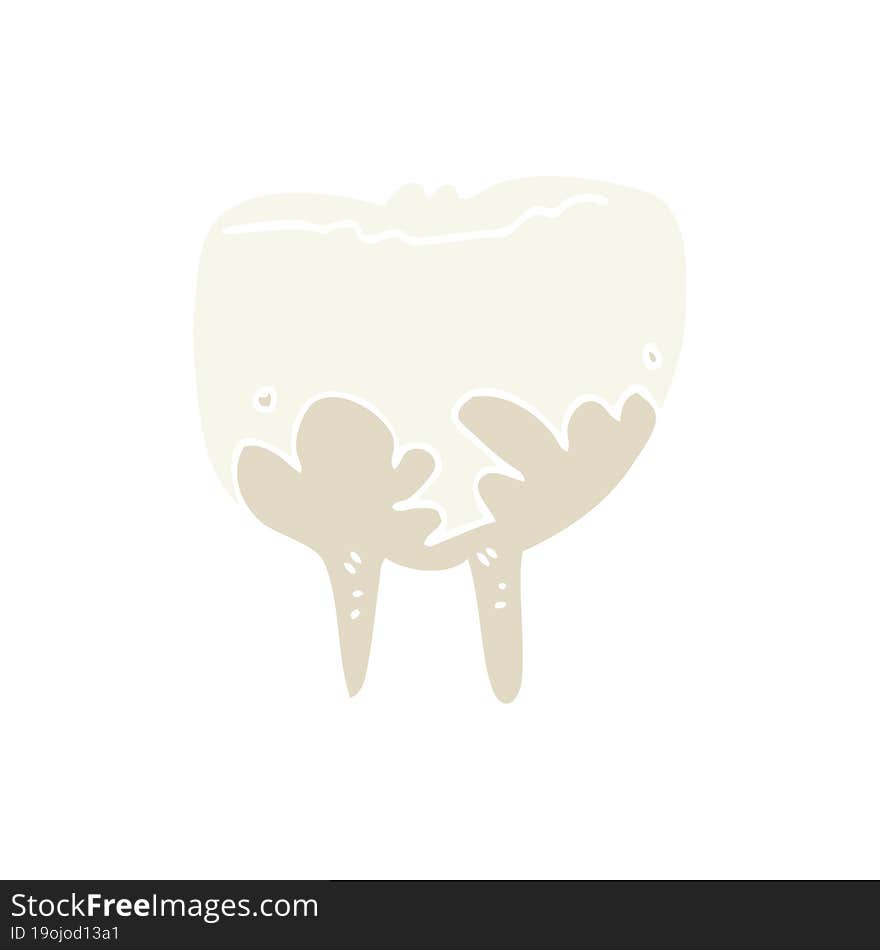 flat color style cartoon tooth