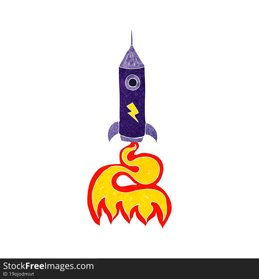 cartoon space rocket