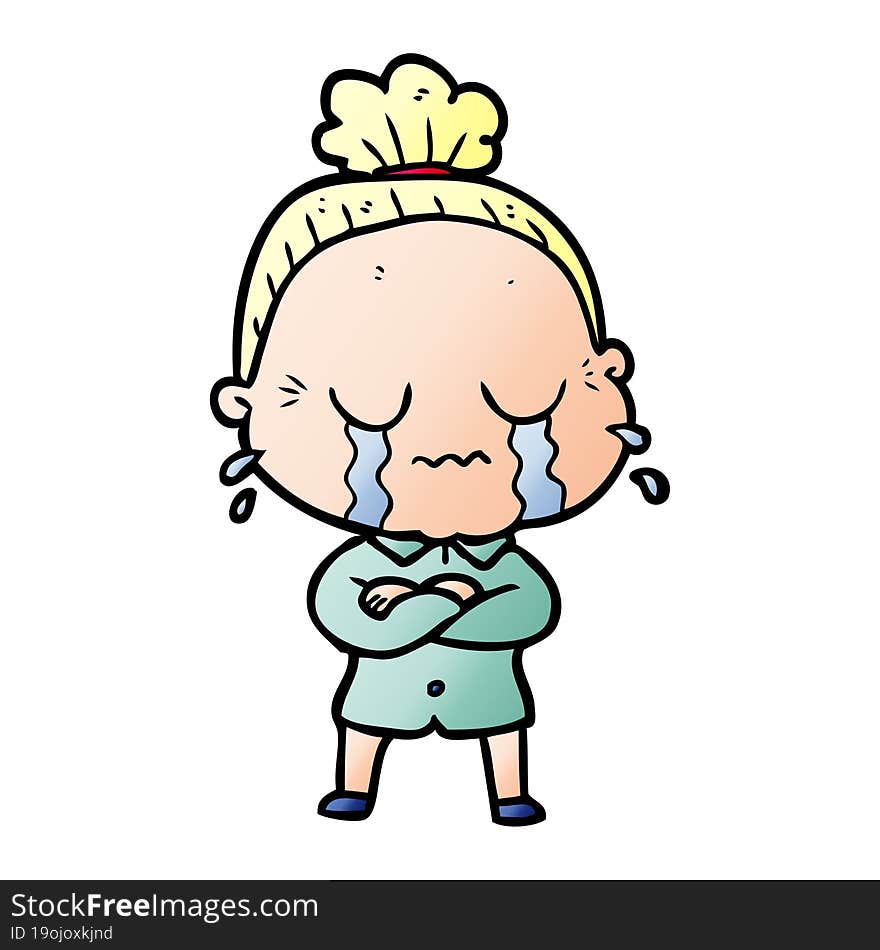 cartoon crying old lady. cartoon crying old lady