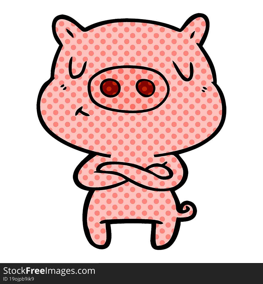 cartoon content pig. cartoon content pig