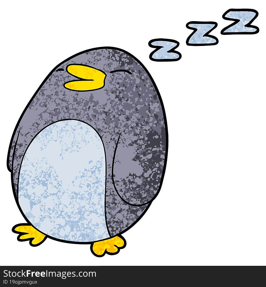 cartoon sleeping penguin. cartoon sleeping penguin