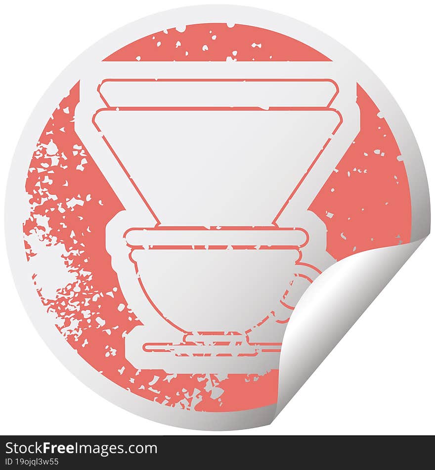 Coffee Filter Distressed Sticker