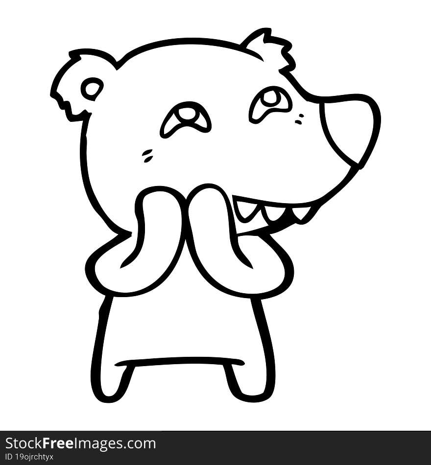 cartoon bear showing teeth. cartoon bear showing teeth