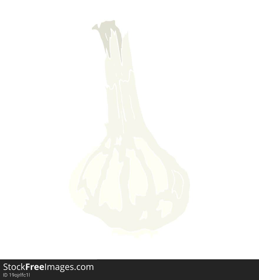 flat color illustration of a cartoon garlic