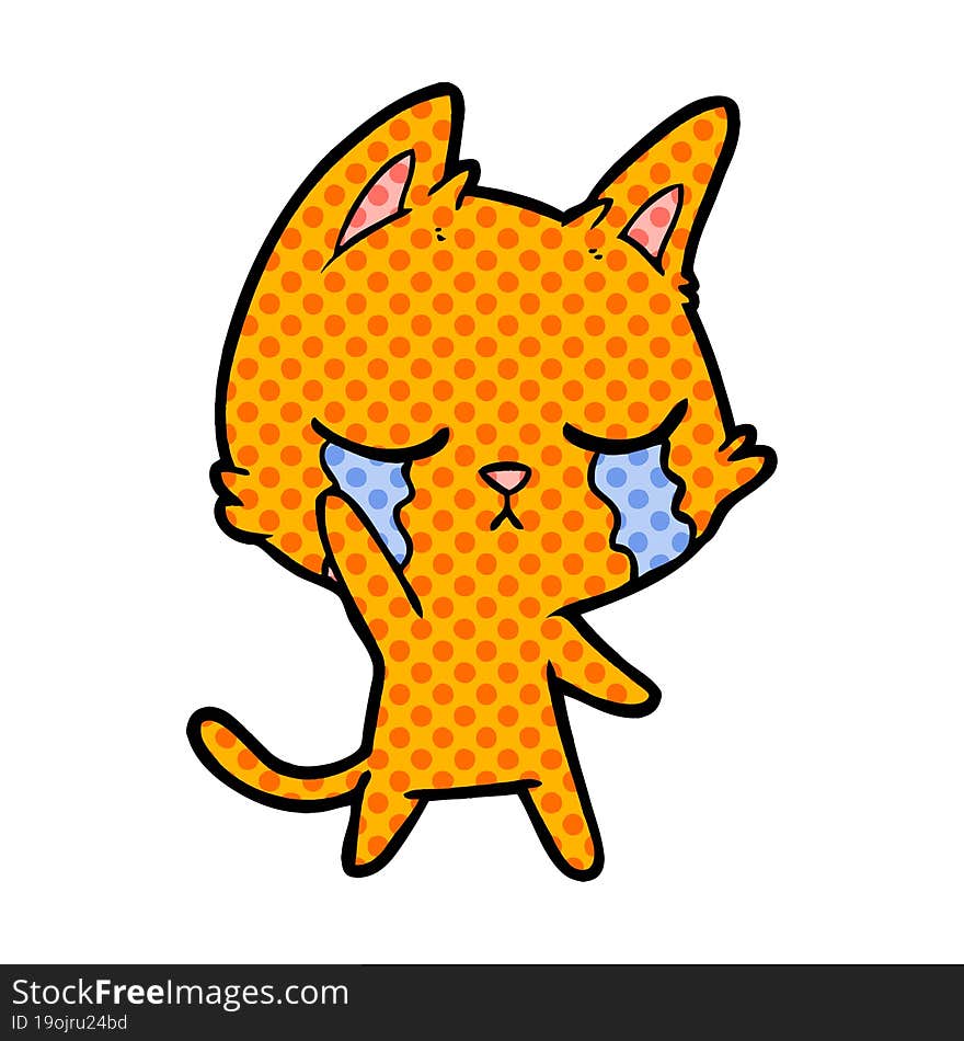 crying cartoon cat. crying cartoon cat