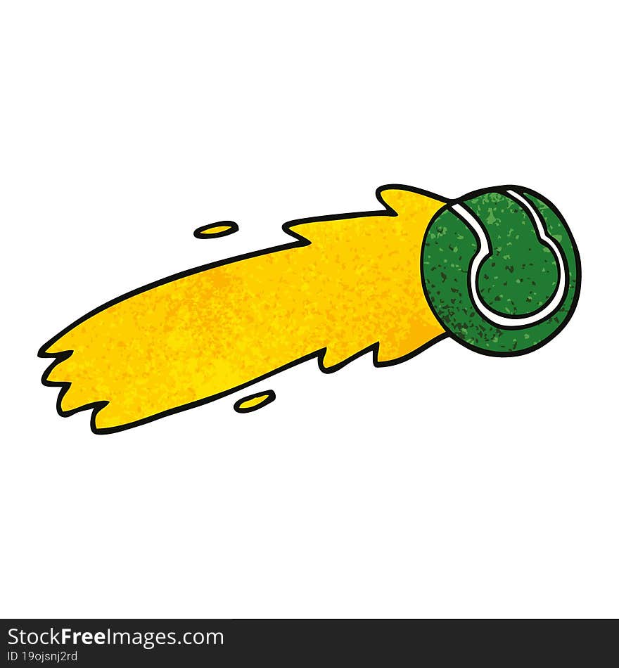 cartoon doodle flying tennis ball