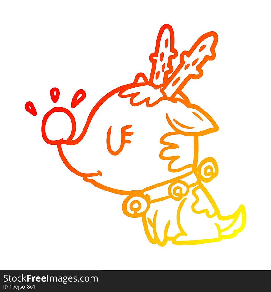 warm gradient line drawing christmas reindeer