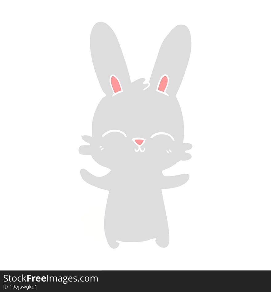 cute flat color illustration cartoon rabbit