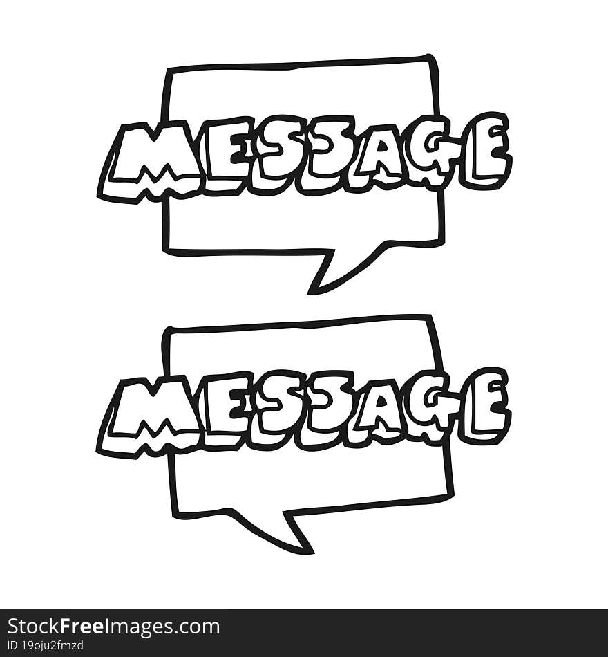 Black And White Cartoon Message Texts