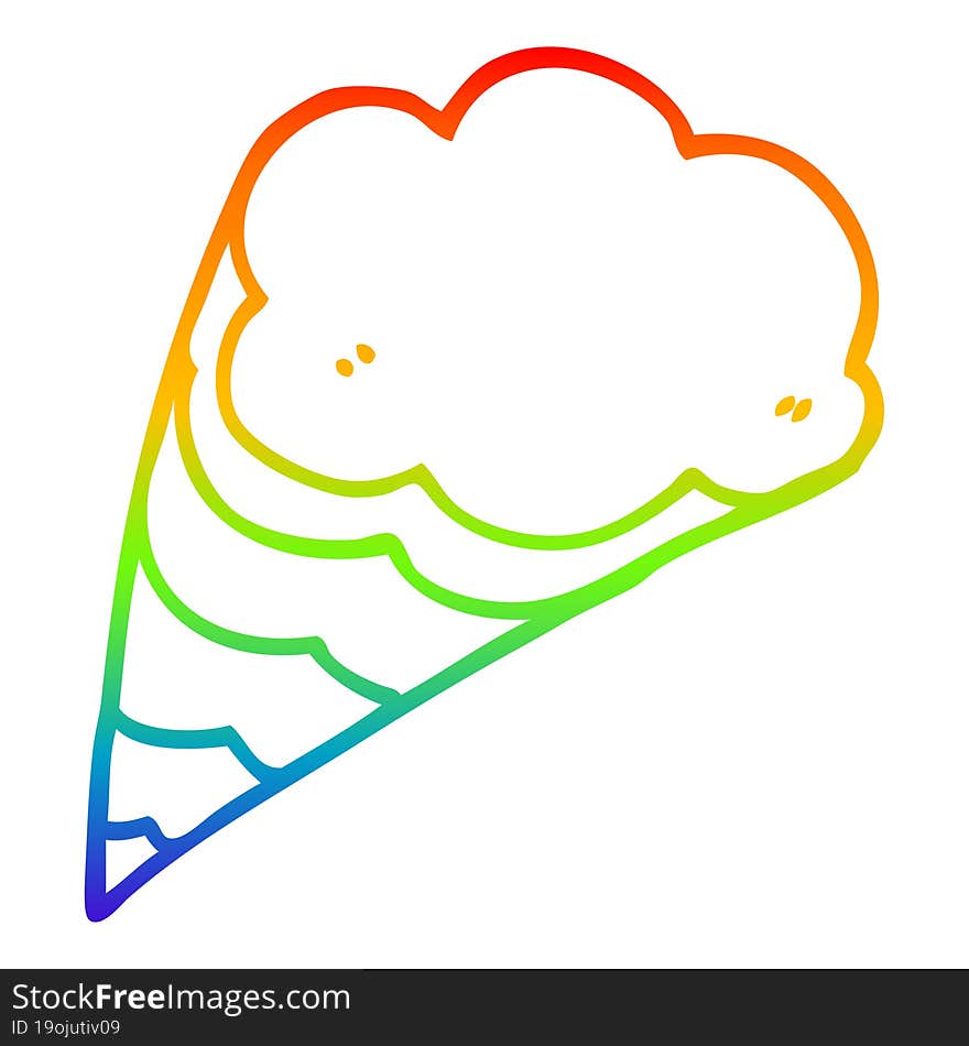 rainbow gradient line drawing cartoon decorative cloud