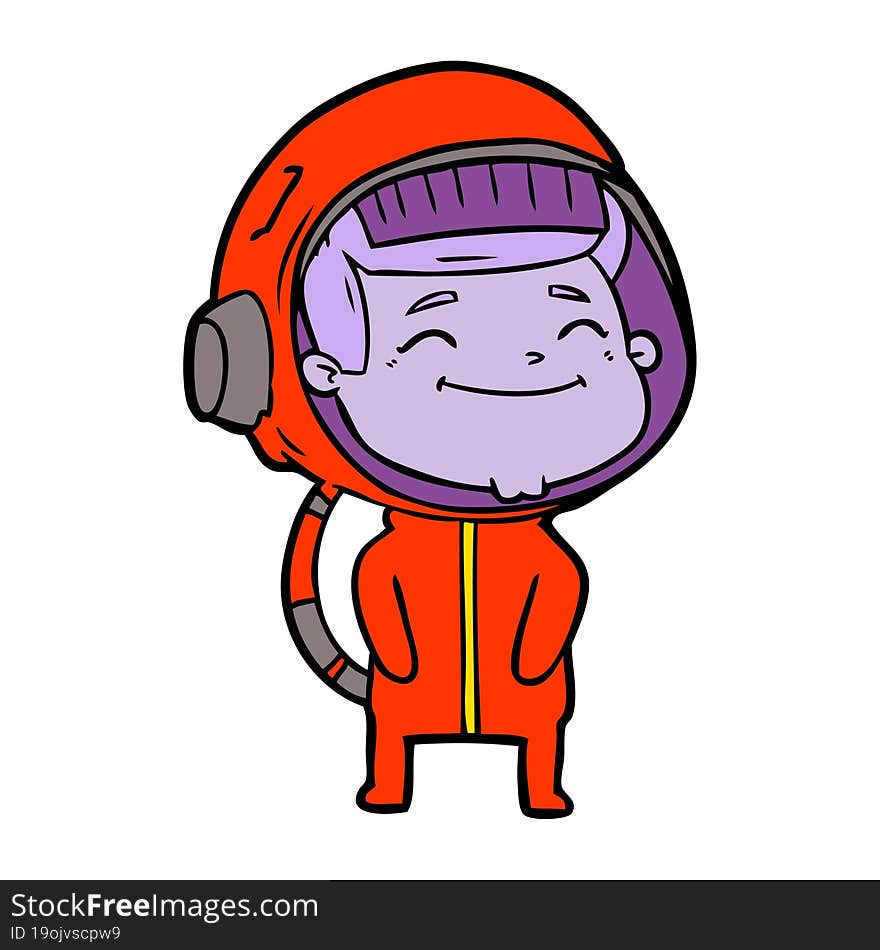 happy cartoon astronaut. happy cartoon astronaut