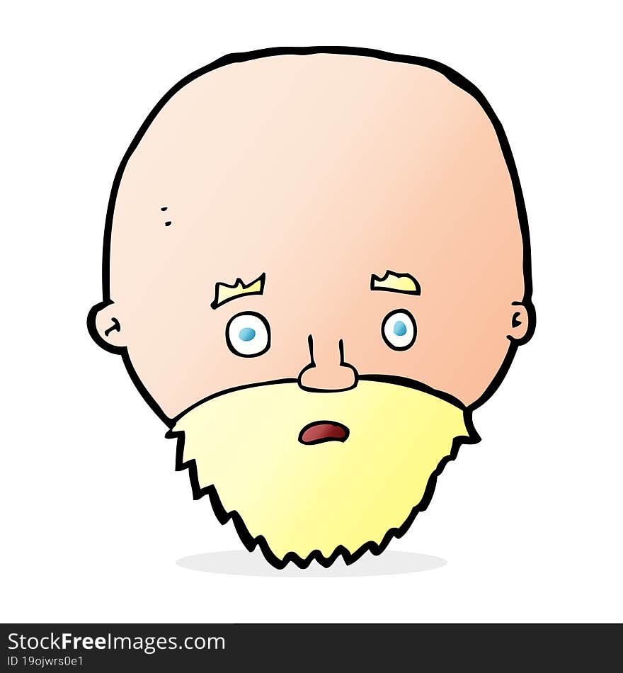 Cartoon Shocked Man With Beard