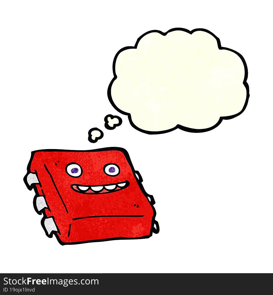 Cartoon Computer Chip With Thought Bubble