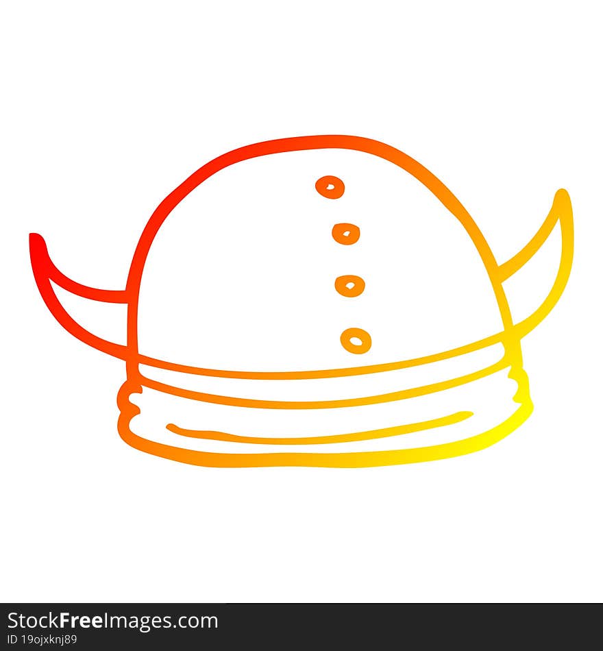 warm gradient line drawing cartoon viking helmet