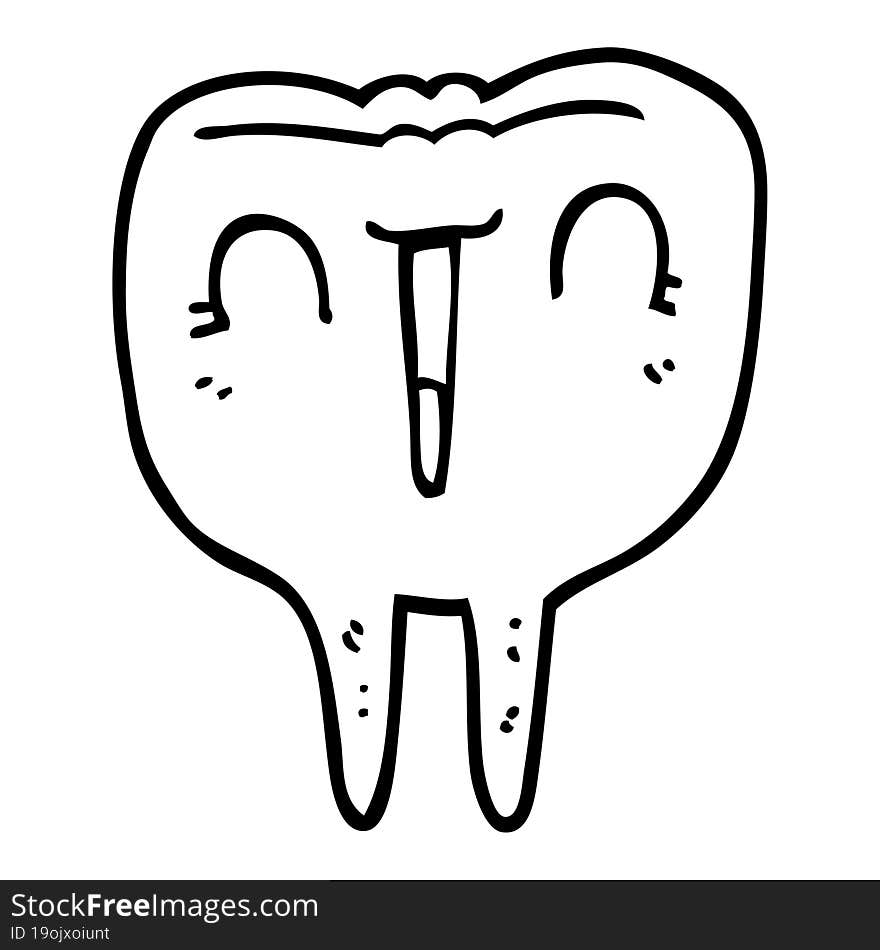 cartoon happy tooth