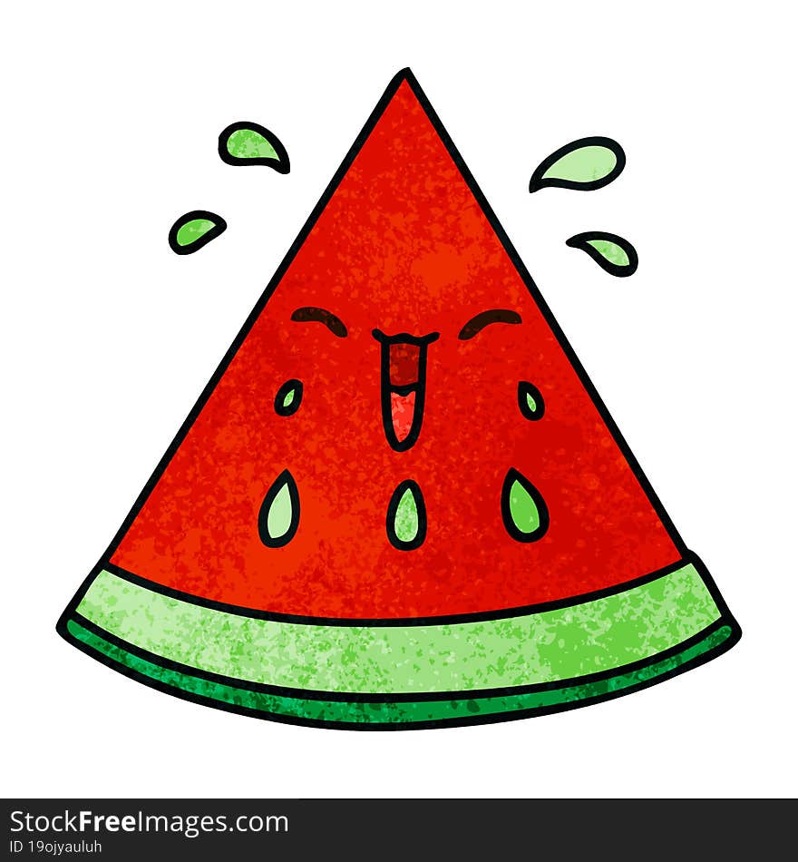 quirky hand drawn cartoon watermelon