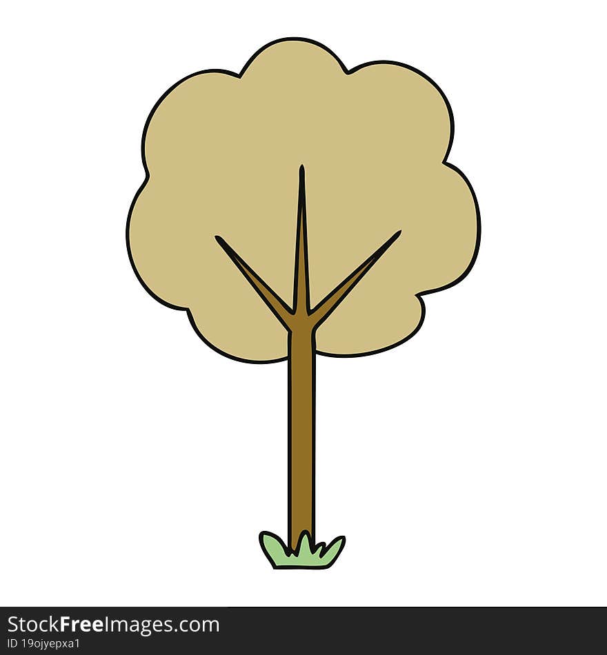 quirky hand drawn cartoon tree