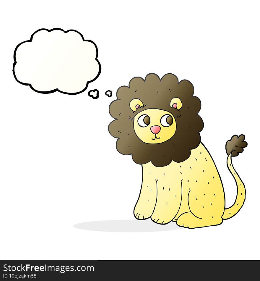 thought bubble cartoon cute lion