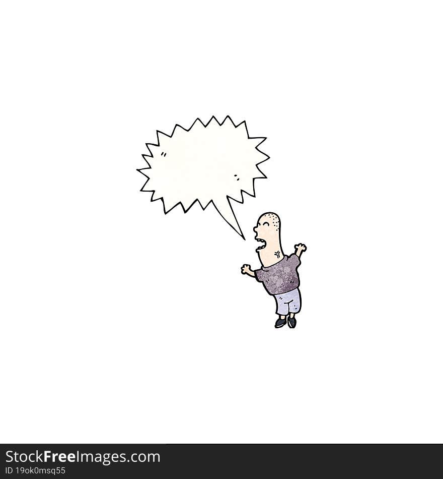 Cartoon Angry Shouting Man