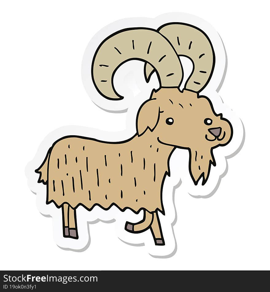 sticker of a cartoon goat