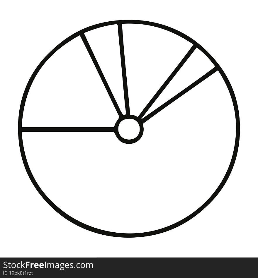 line drawing cartoon pie chart