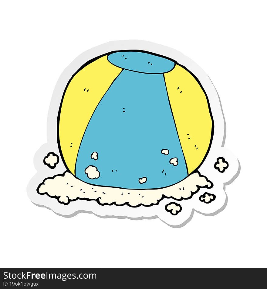 sticker of a cartoon beach ball