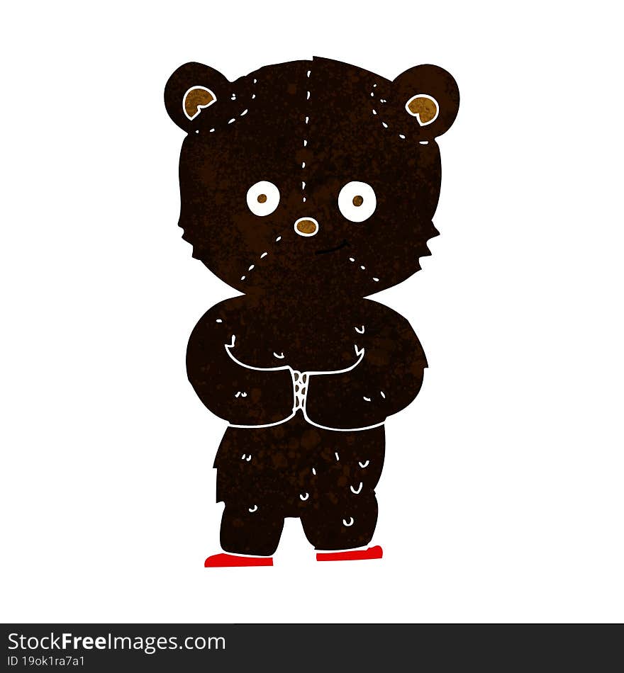 cartoon teddy black bear cub