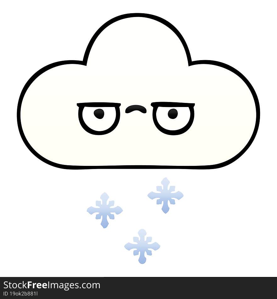 gradient shaded cartoon snow cloud