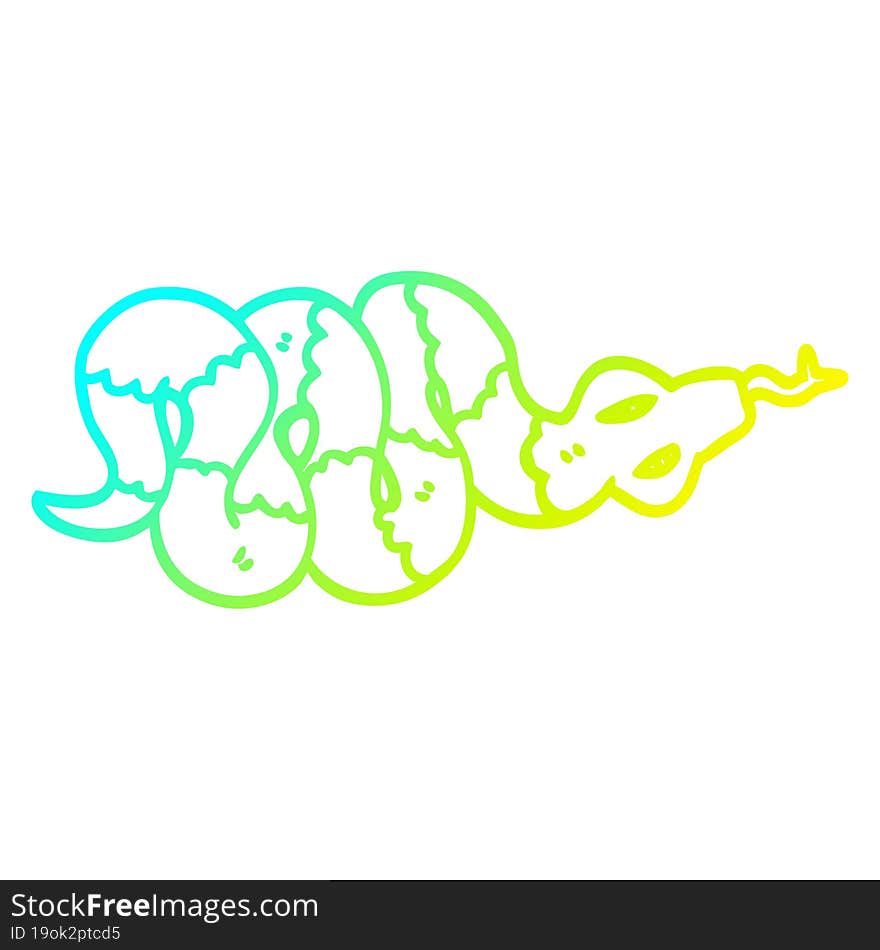 cold gradient line drawing cartoon poisonous snake