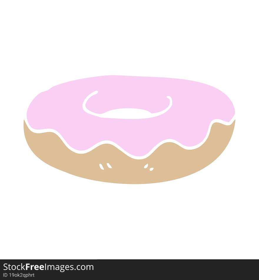 cartoon doodle iced donut