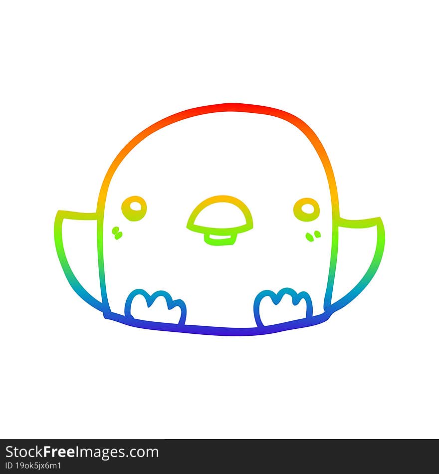 rainbow gradient line drawing cartoon chick