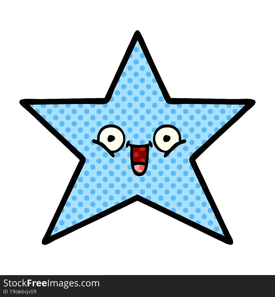 comic book style cartoon star fish