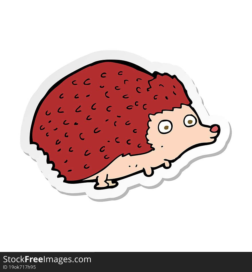 sticker of a cartoon hedgehog