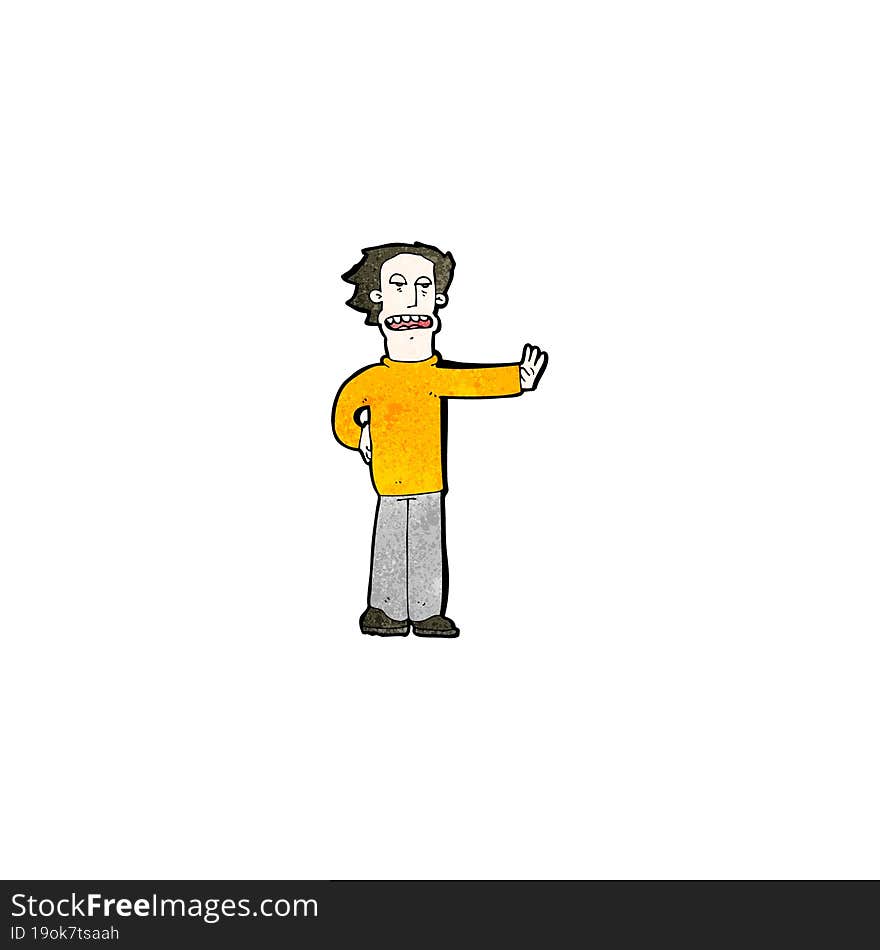 Cartoon Man Gesturing Stop