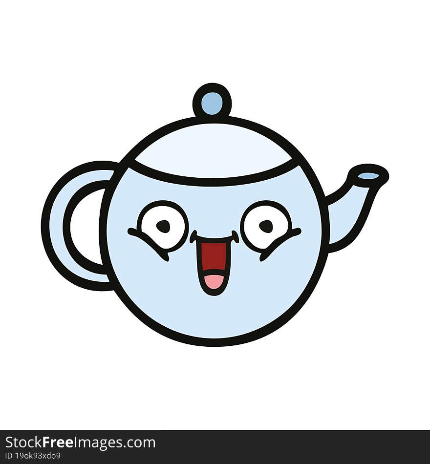 cute cartoon of a teapot. cute cartoon of a teapot