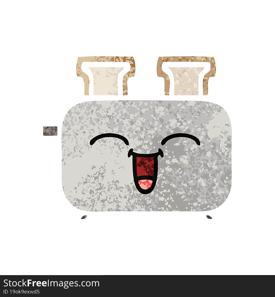 retro illustration style cartoon of a toaster