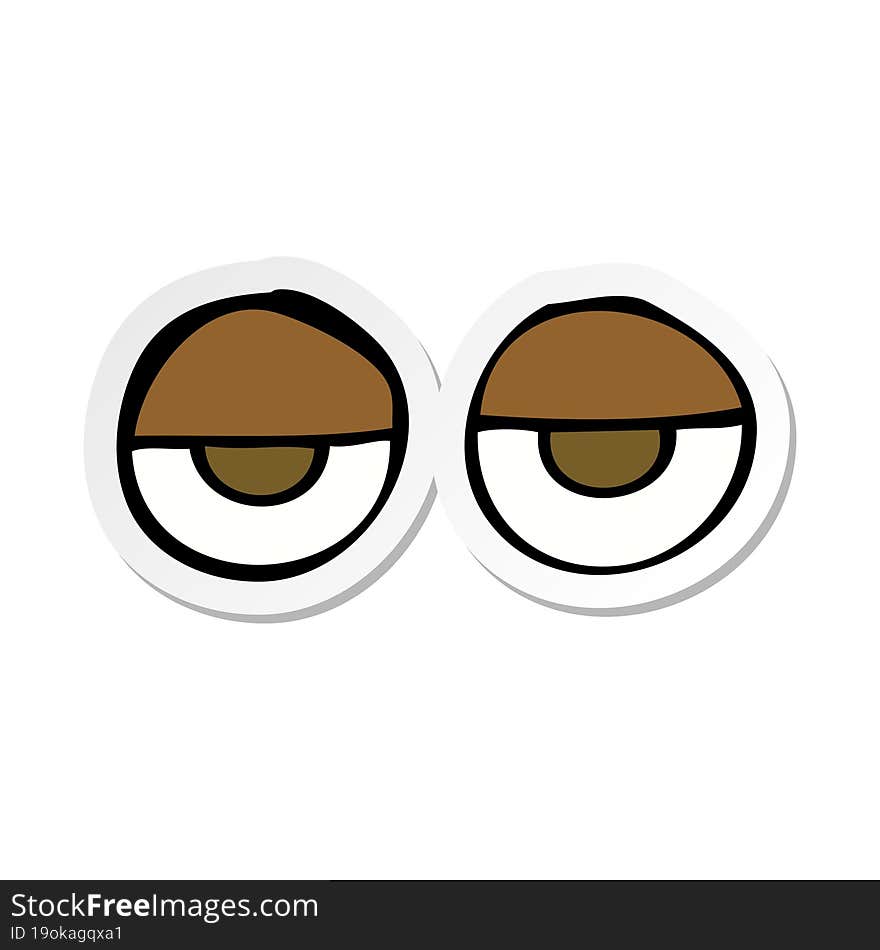 sticker of a cartoon eyes