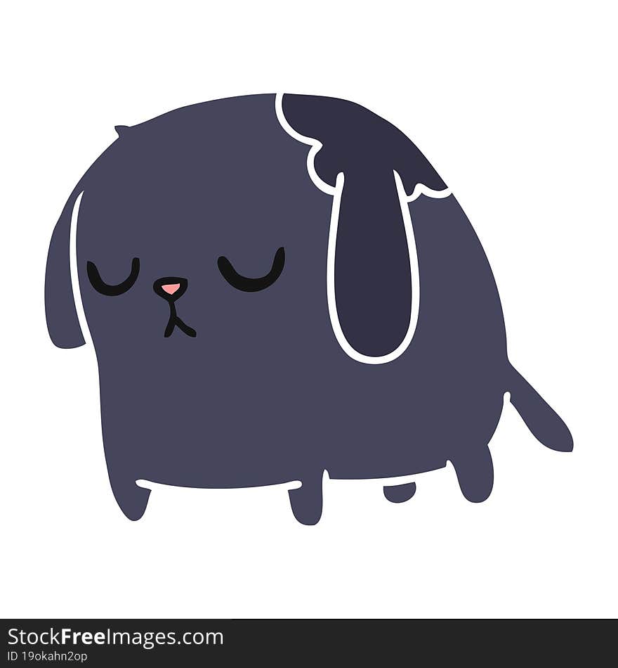 cartoon of cute sad kawaii dog