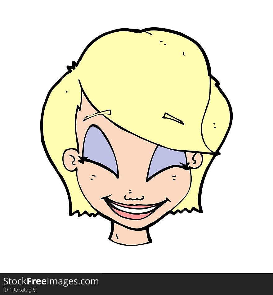 cartoon pretty female face