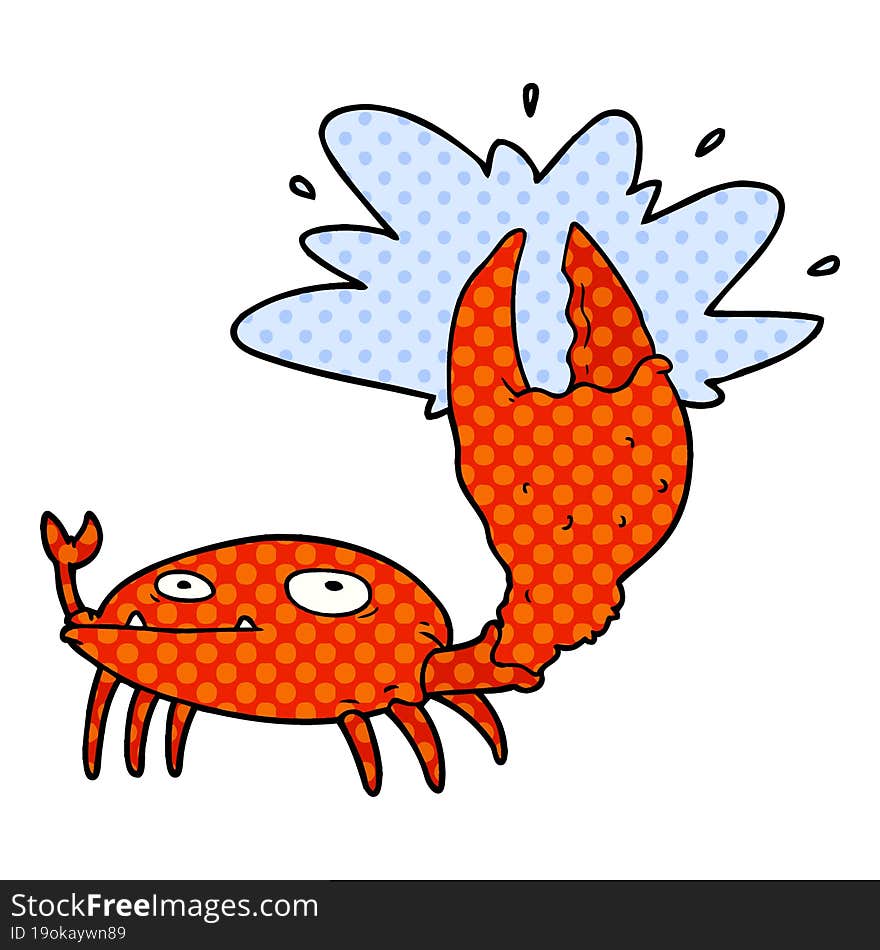 cartoon crab with big claw. cartoon crab with big claw